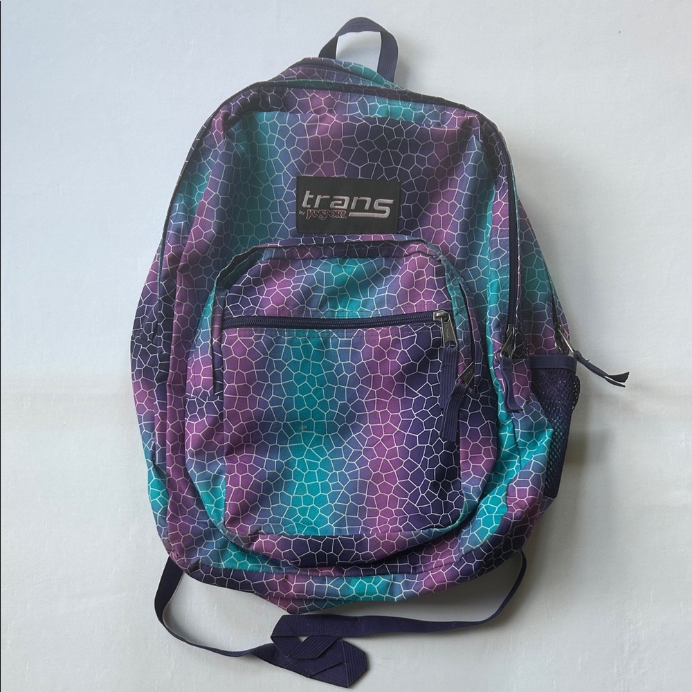 Jansport Trans Multicolor Backpack Scale/Tile Pattern Purple, Pink & Turquoise